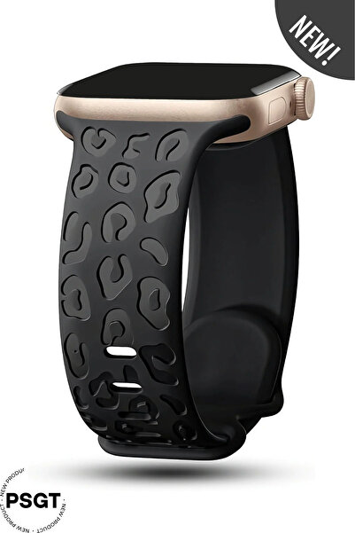 PSGT Apple Watch 10-11 46mm-watch2/3/4/5/6/se/7/8/9(42-44-45-49)mm Kordon Leoline Desenli Yumuşak Silikon