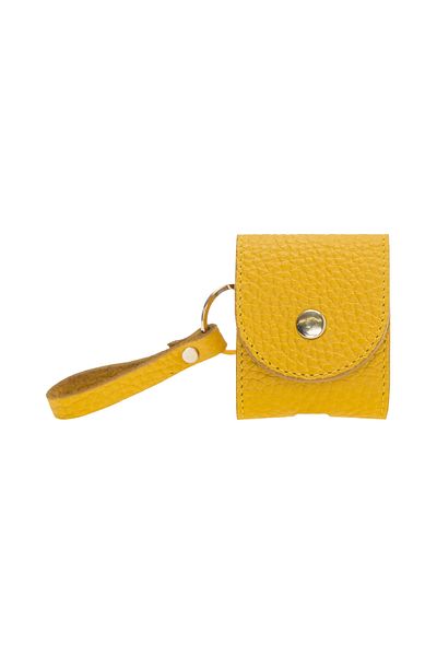 Eldenör Apple AirPods 2Nd Generation Compatible Leather Case Mai Snap Fl12 Yellow