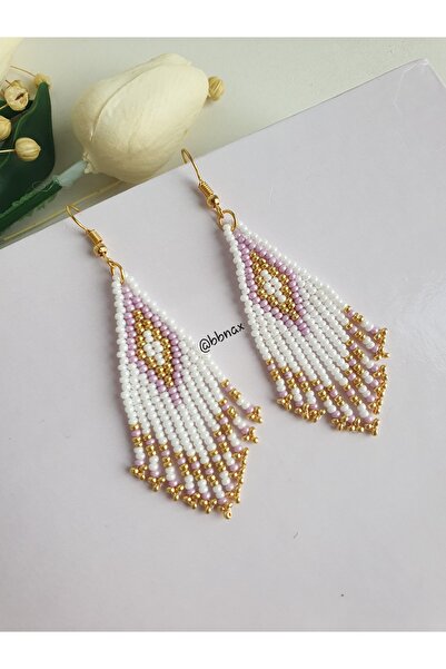 Bbnax Handmade Kum Boncuk Etnik Püsküllü Küpe