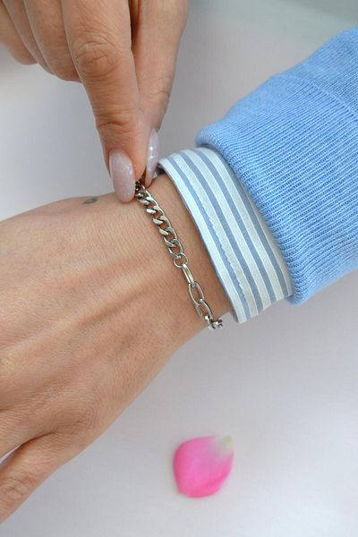 Sacce Scarves&Accessories Steel Mix Chain Bracelet – Paperclip & Snap Model
