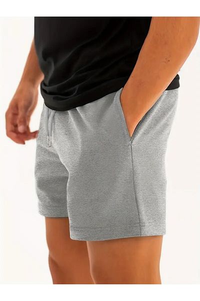 LASVES Gray Shorts Comfortable Style