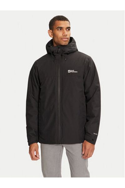 Jack Wolfskin Pelerina de ploaie pentru bărbați A61870 Neagră