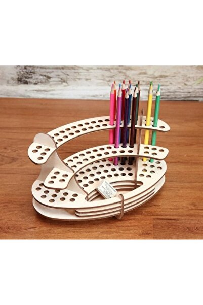 Figür Reklam Ajansı DIY ahşap kalemlik / masaüstü düzenleyici / makyaj fırçal...