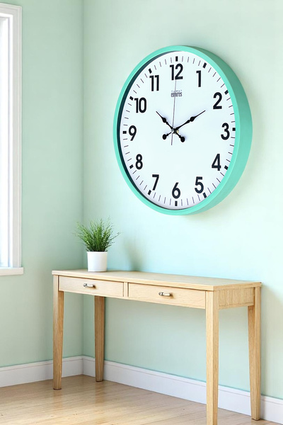 EMORES 37 cm Dekoratif Gerçek Cam Sessiz Mekanizma Duvar Saati