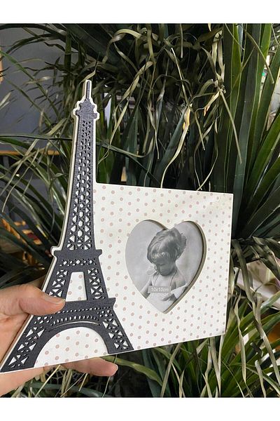 elif aksesuar Wooden Paris Picture Frame