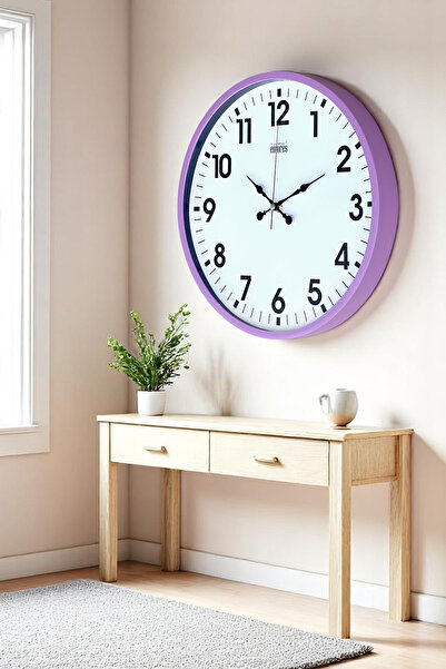 EMORES 37 cm Dekoratif Gerçek Cam Sessiz Mekanizma Duvar Saati