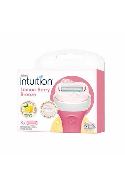 INTUITION Schick Intuition Lemon & Raspberry Razor Blades - 3 Blades