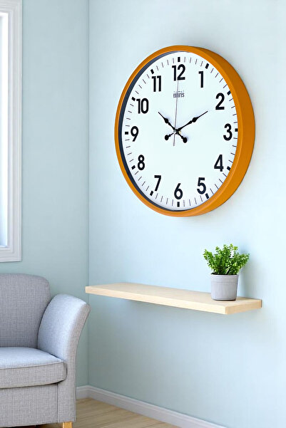 EMORES 37 cm Dekoratif Gerçek Cam Sessiz Mekanizma Duvar Saati