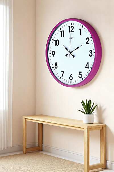 EMORES 37 cm Dekoratif Gerçek Cam Sessiz Mekanizma Duvar Saati