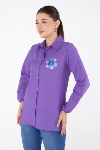 TOFİSA Cămașă Imprimată Liliac - 13338