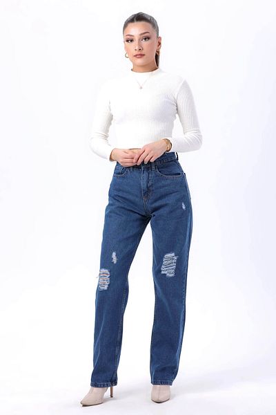 TOFİSA Palazzo Laser Jeans Blue - 23807