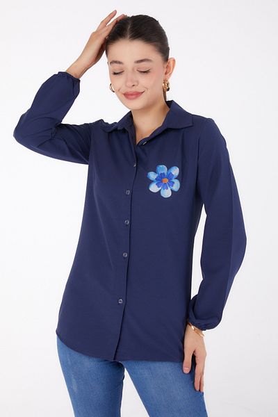TOFİSA Cămașă imprimată bleumarin - 13338