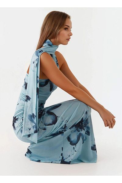 Hiccup Rochie maxi din tul bodycon cu model fără bretele