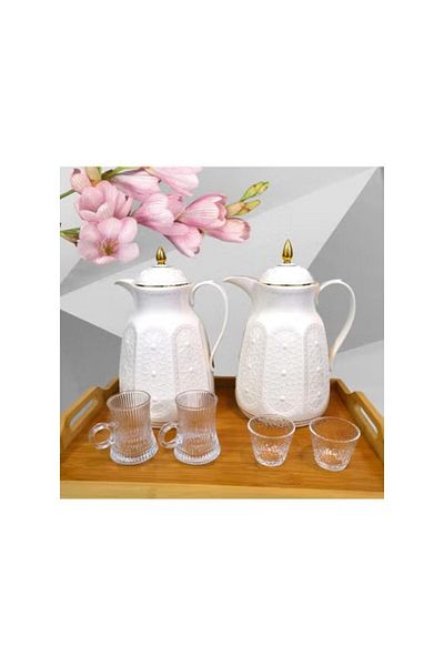 ROZE Rose 2-Piece Tea and Coffee Thermos Set, 1 Liter