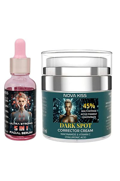 NOVA KISS Set facial profesional împotriva petelor pigmentare cu ser și cremă corectoare, NOVA KISS®