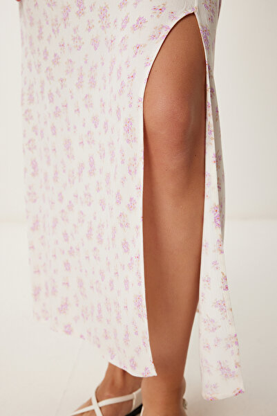 Lovelyİstanbul Καλοκαιρινό φόρεμα βισκόζης με λουλούδια PUDRA LHF0026