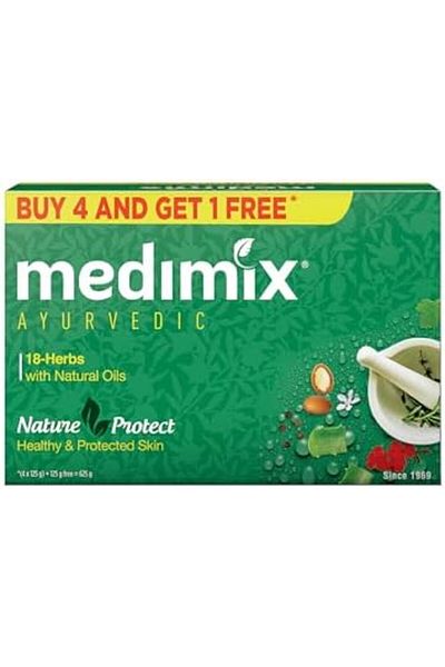 Medimix Ayurvedic Classic 18 Herbs Soap, 125g (4 + 1 Offer Pack)