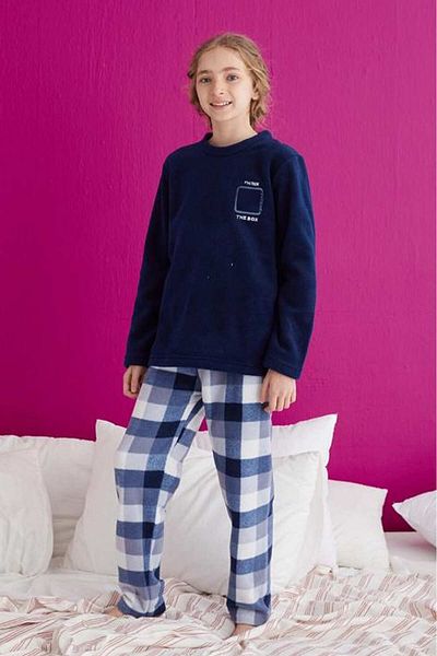 TOFİSA Navy Blue Girl's Pajama Set - 23934