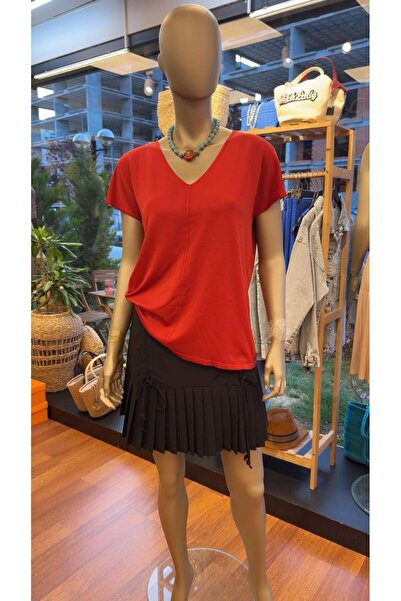 DOLCE QUEEN Women's V-Neck Loose Cut Blouse