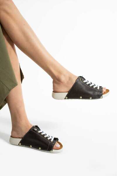 ModaAmour Donna Karina Brown Sports Gold Buckle Women's Sandals