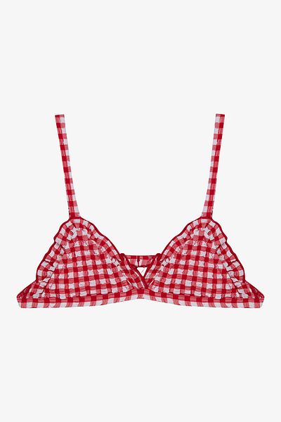 Penti Mehrfarbiges Gingham-Triangel-Bikini-Set für Mädchen