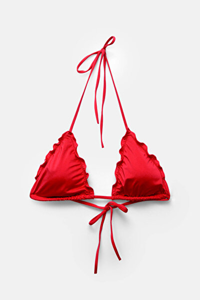 Pull & Bear Volanlı üçgen bikini üstü