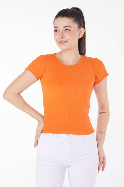 TOFİSA Short Sleeve Blouse Orange - 24437