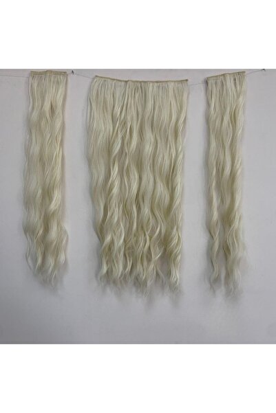 papatya peruk Wavy Light Platinum Heat Styleable 3-Piece Snap Set