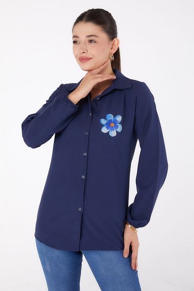 TOFİSA Cămașă imprimată bleumarin - 13338