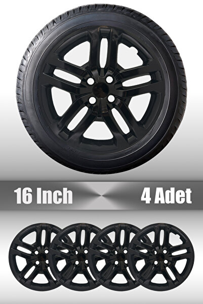 FRWY Renault Clio 4 16" inç Uyumlu 4 Adet 1 Takım Siyah Jant Kapağı