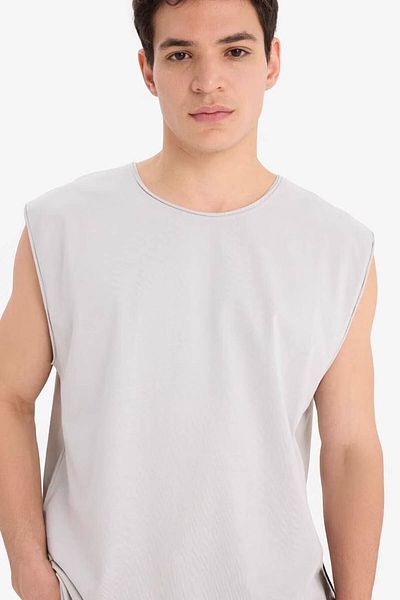 DeFacto Boxy Fit Crew Neck Gray Men's Sleeveless T-Shirt C7205Ax/Gr184