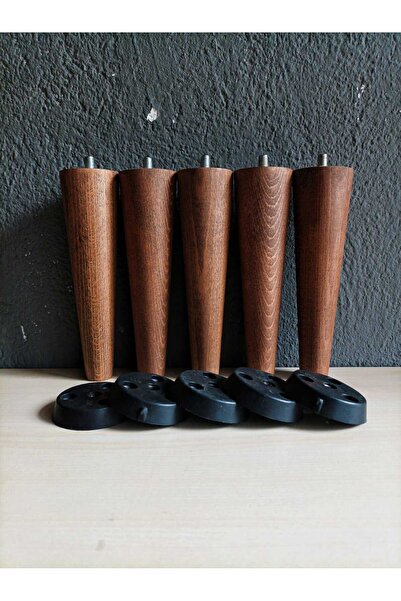 Dijital Bazar DİJİTAL BAZAR 15 CM KONİK CEVİZ 5 Lİ TORNA AYAK-AHŞAP AYAK