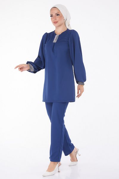 TOFİSA Sim Detailed Double Suit Navy Blue - 13205