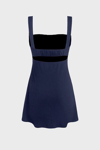 Hiccup Rochie mini cu decolteu pătrat - Design cu șnur
