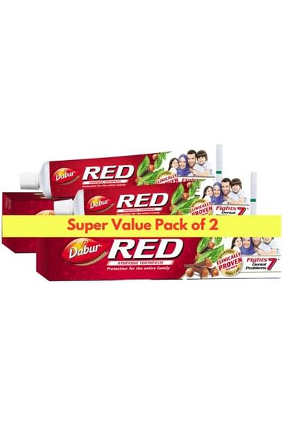 Dabur Red Ayurvedic Toothpaste enriched with 13 powerful ingredients - Clove Oil, Pudina Satva, Toma