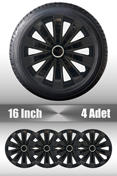 FRWY Ford Fiesta Focus Mondeo 16" inç Uyumlu 4 Adet 1 Takım Siyah Jant Kapağı