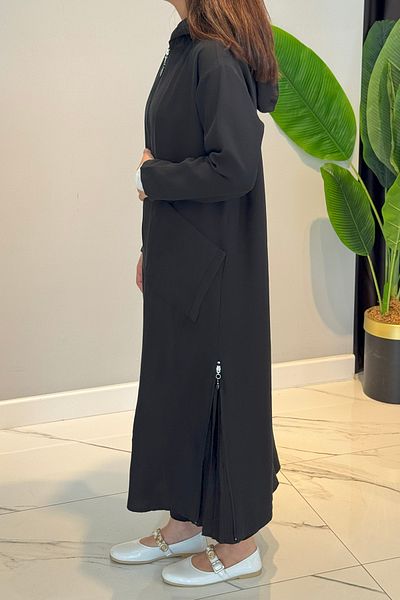 Ceremony قبعة بغطاء للرأس مع سحاب على الجانبين 5862 باللون الأسود