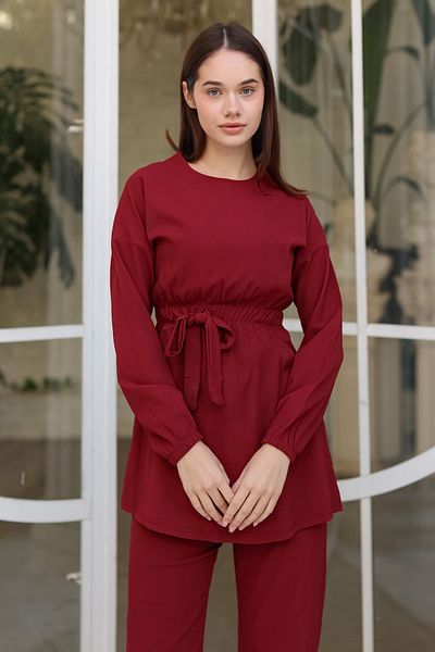 TOFİSA Tunic Trousers Claret Red - 13058