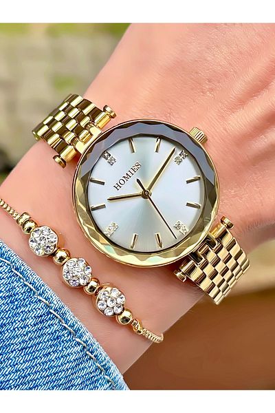 Homies Women's Wristwatch and Bracelet Gift Box with Waterproof 2 Years Warranty