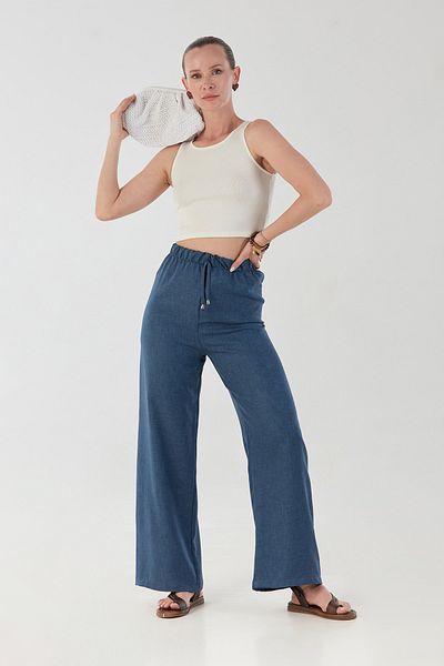 Fulla Moda Elastic Waist Palazzo Trousers