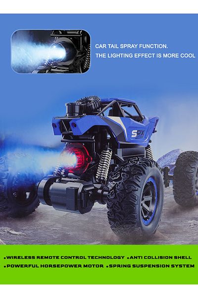 SYRCAR Remote Control Car for Kids – 4WD Off-Road RC Car with Water Vapor Effect, 2.4GHz