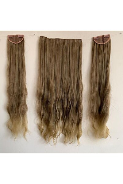 papatya peruk Ombre Auburn Wavy Long Heat Styleable 3-Piece Snap Set