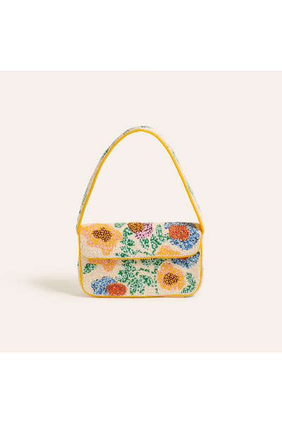 Zsa Zsa Zsu Delhı Boncuklu Polyester Omuz Çantası 24x16.5 Cm Sarı