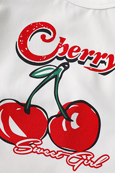 MYADA Cherry Patterned Shorts Girl's Bottom Top Suit 24033