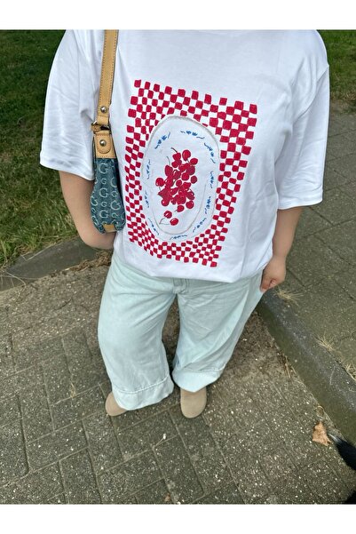 Bengi Clothing تي شيرت مطبوع بأكمام قصيرة وقصة كبيرة الحجم