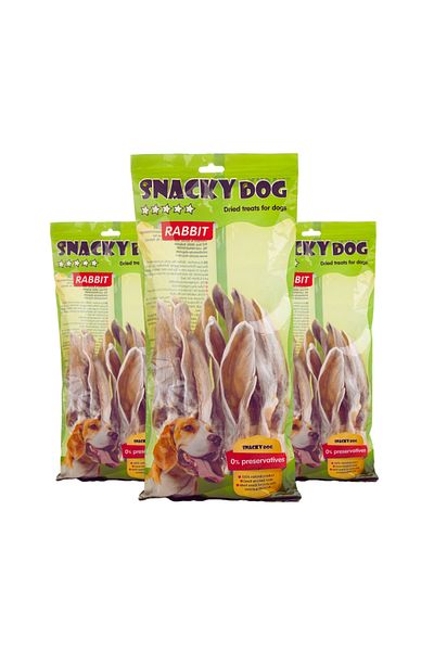 Snacky Dog Natural Rewards for Dogs Pack of 3 x Rabbit Snacks - Snacky Dog