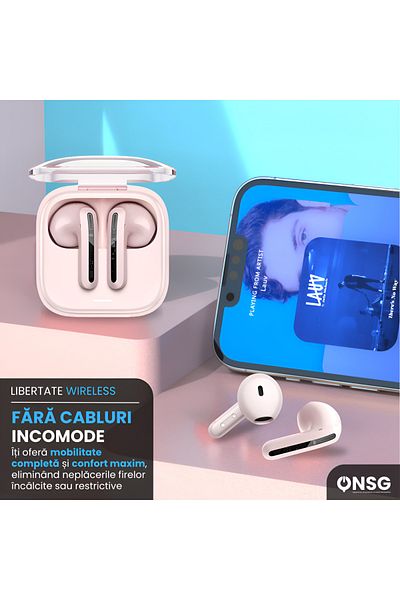 Xiaomi Căști Bluetooth intraauriculare Buds 6 active, bas puternic, durată extinsă de viață a bateriei, roz
