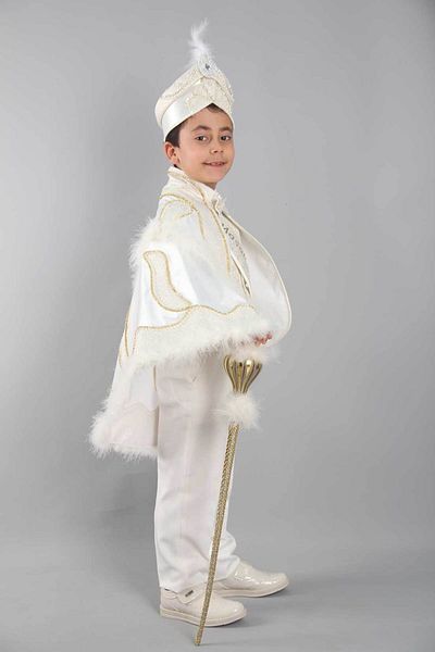 Osmanlı Sünnet Kıyafetleri Pearl Stone Cream Cape Circumcision Set