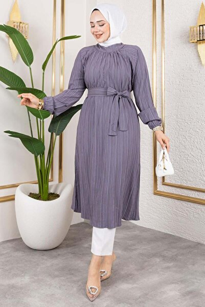 ORCHID Kuşaklı Uzun Tesettür Tunik