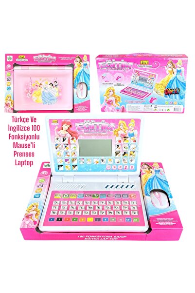 tmtoysandmore Egitici Ekranli Prenses Laptop Çocuk Bilgisayar Mauslu 100 Fonk...